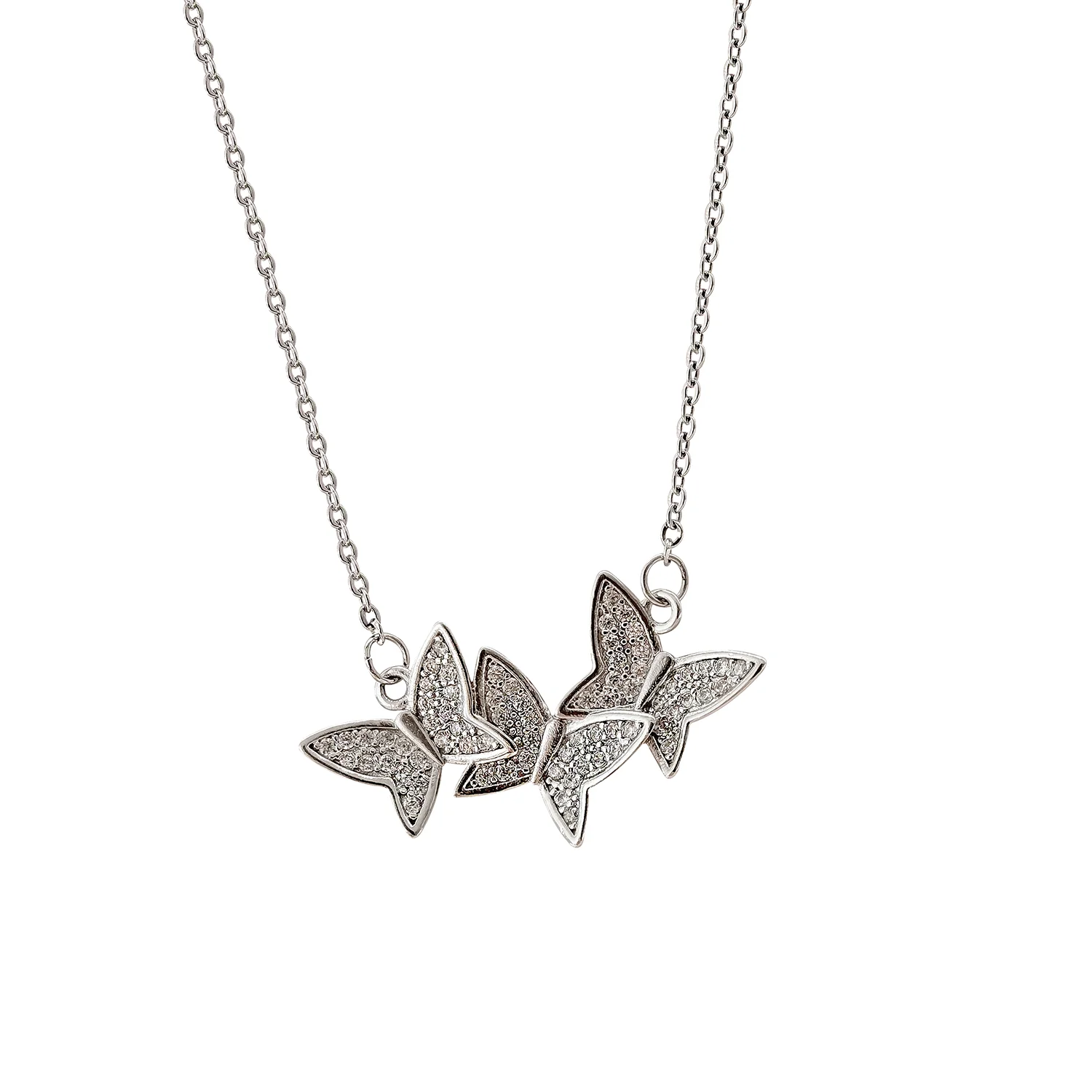 

Hyacinth Exquisite Clavicle Chain Zircon Inlaid Delicate Butterfly Pendant Link Necklaces