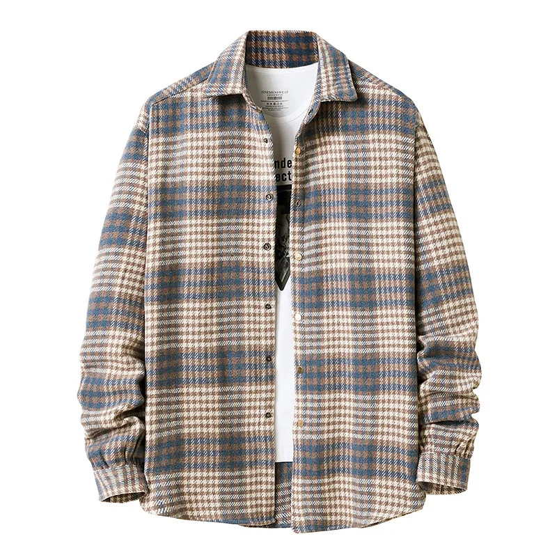 

Men's long sleeve shirt 100% organic cotton hot sale new flannel checked shirt winter flannel shirt men