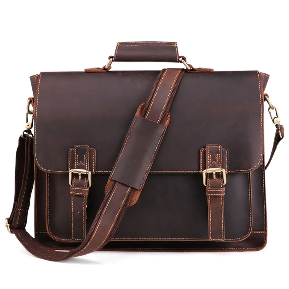 

Luxury Fashion Leather 15 Inch Laptop Briefcase Bag Leather Men's Messenger Bag