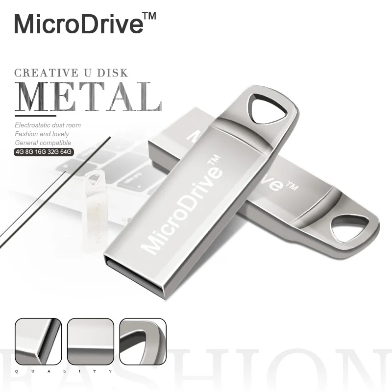 waterproof metal silver pendrive 2gb 4gb 8gb 16gb 32gb 1gb memory stick usb flash drive - ANKUX.COM