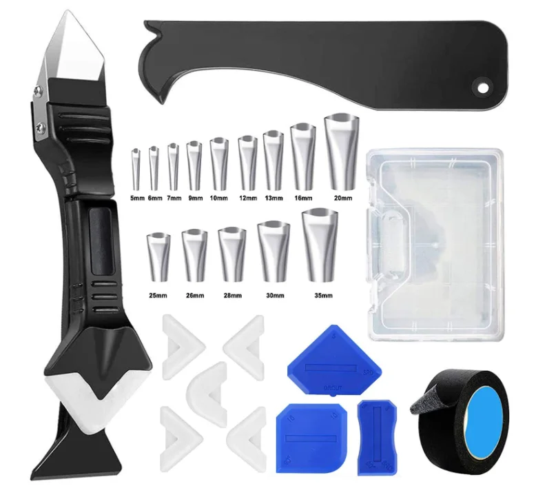 

K-015 26Pcs Silicone Caulking Nozzle Tools Kit Caulking Tool Kit, 6 in 1 Silicone Tools Applicator Finisher sealant scraper