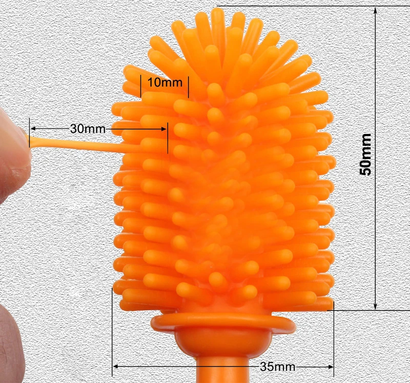 

Hot Product Reusable Small Cleaner Feeder Cup Brush Silicone Cleaning Baby Bottle Brushes, 12colour