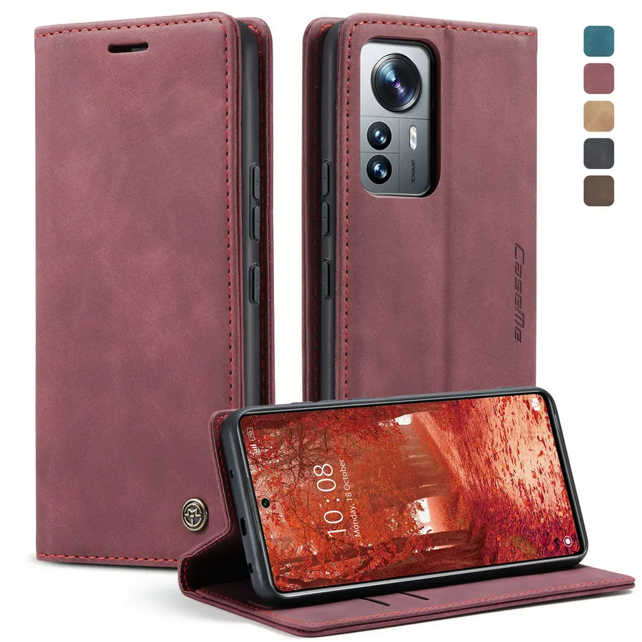 

CaseMe Adjust Leather Kickstand Case for Redmi 12C 11A Note 12 Flip Cover Smart CellPhone Ultra Thin for Xioami POCO X5 Pro Case