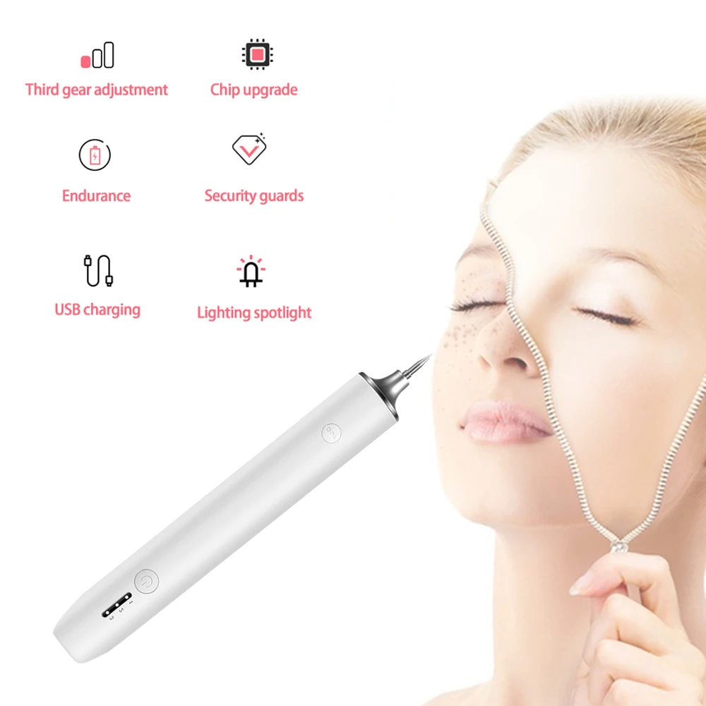 

Beauty Products Electric Plasma Pen LED Lighting Laser Tattoo Mole Removal Machine Facial Skin Freckle Tag Wart Remover Device, Gold
