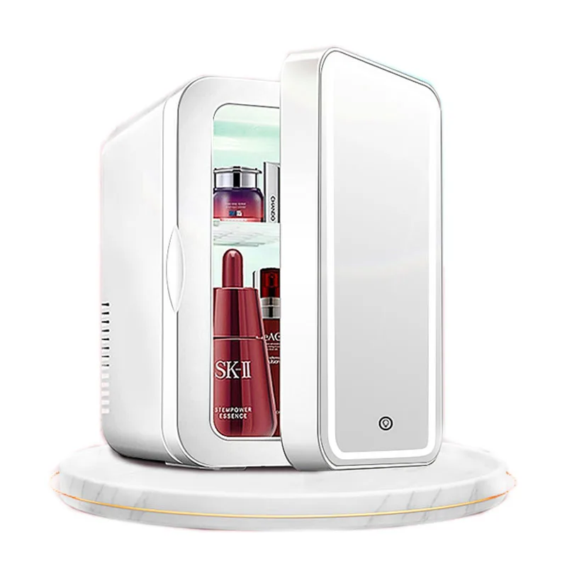 
small portable cosmetic skincare refrigerator mini make up beauty fridge refrigerator glass door display freezer  (1600070989940)