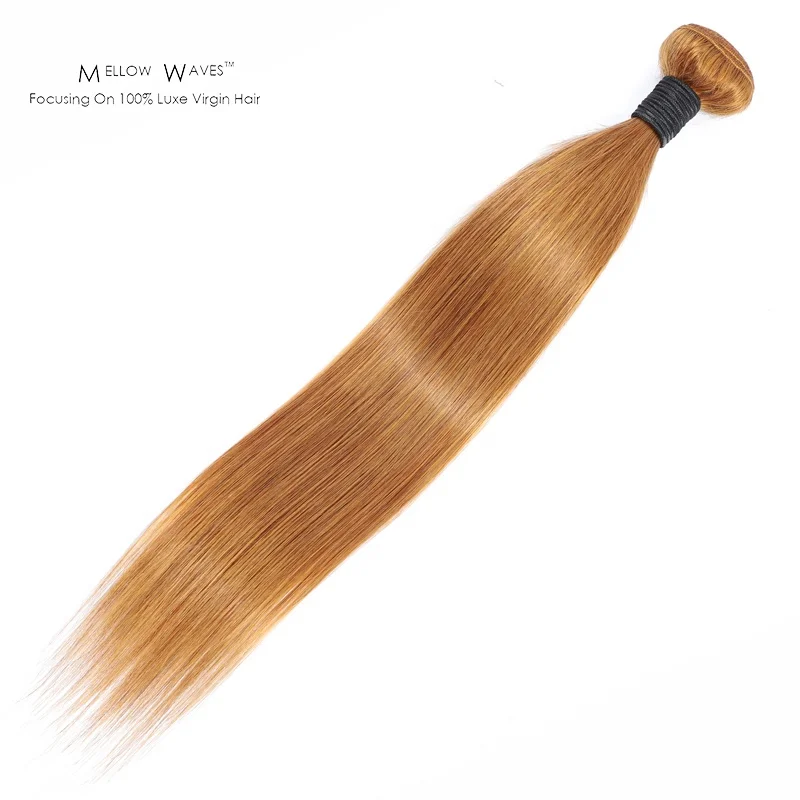 

100% cuticle aligned hair honey blonde brazilian hair color 27 straight bundles