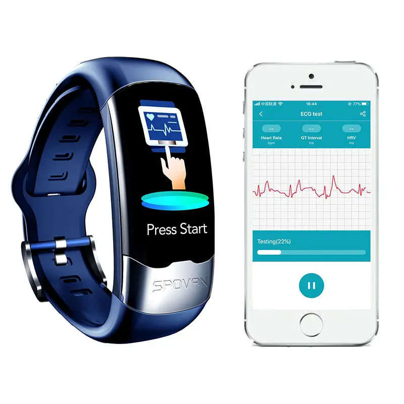 

Spovan Sport Bracelet Heart Rate Monitor ECG HRV, Black, blue and red