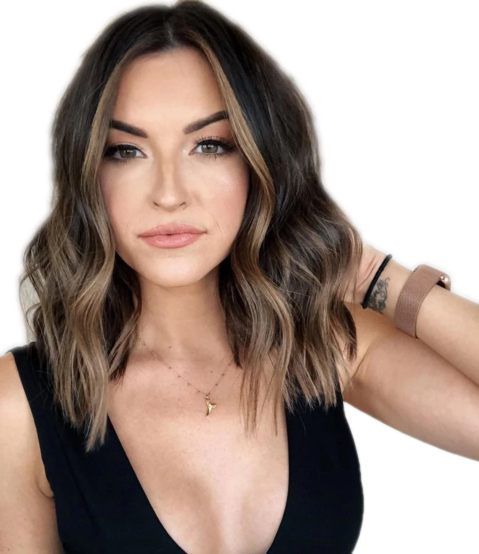 

High Temperature Silk Hair for Women 14 INCH Shoulder Length Short Wave Fashion Daily Natural Wigs, Pic showed