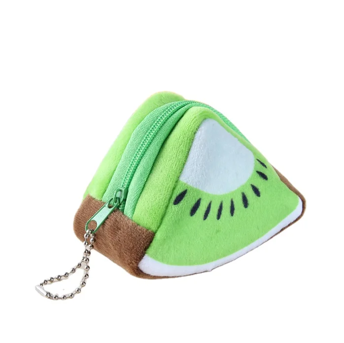 

New style fruit zipper change purse 3D cute cloth art plush coin bag for KIDS