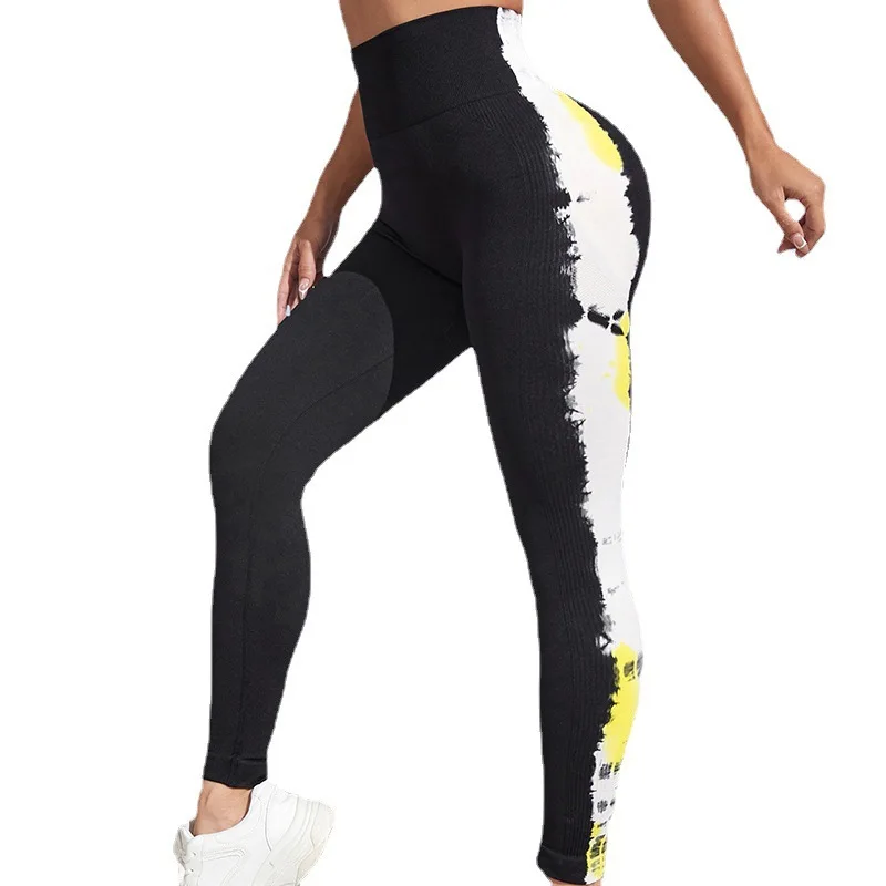 

2023 New Leggins Women Push Up Tie Dye Tummy And Hip Lift Pants Seamless High Waist Yoga Leggings