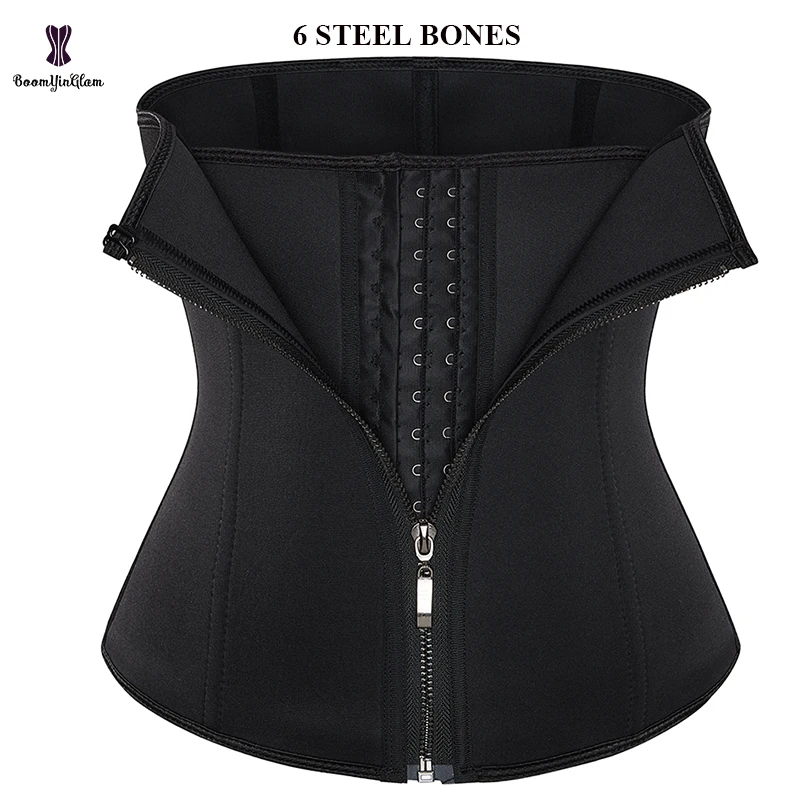 Plus Size Soft Breathable Waist Cinchers Women's 3 Hook Adjustable Slimming Corset Belt Underbust Body 6 Steel Bones Front