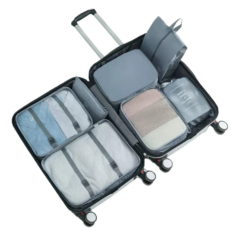 

Portable Travel 7 pcs set Sustainable luggage sorting bag clothes organizer shoe bag Dustproof storage bag