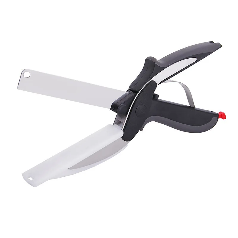 

Stainless Steel Multipurpose Kitchen Smart Scissor Cutter 2 In 1 With Cutting Board