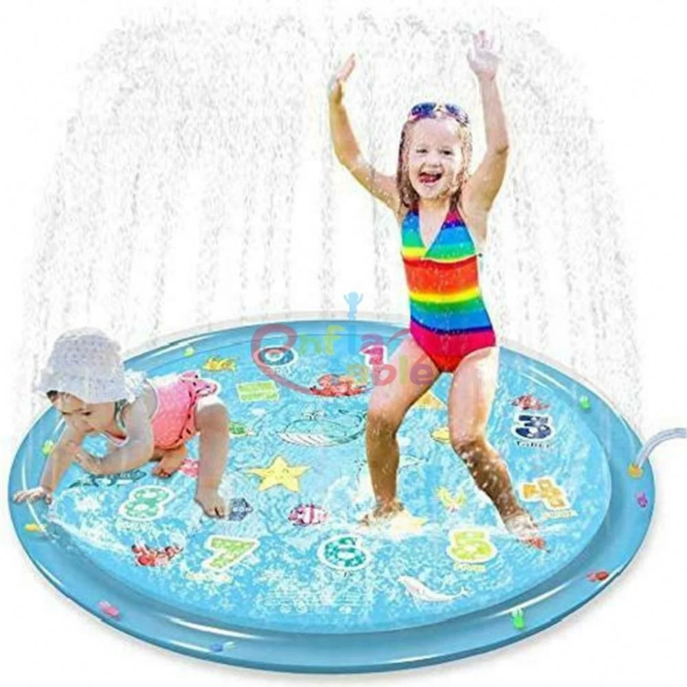 

Children Sprinkler Pool Inflatable Water Toy Outdoor Swimming LC 67" Sprinkler For Kids Splash Pad Wading Pool, Blue or customized