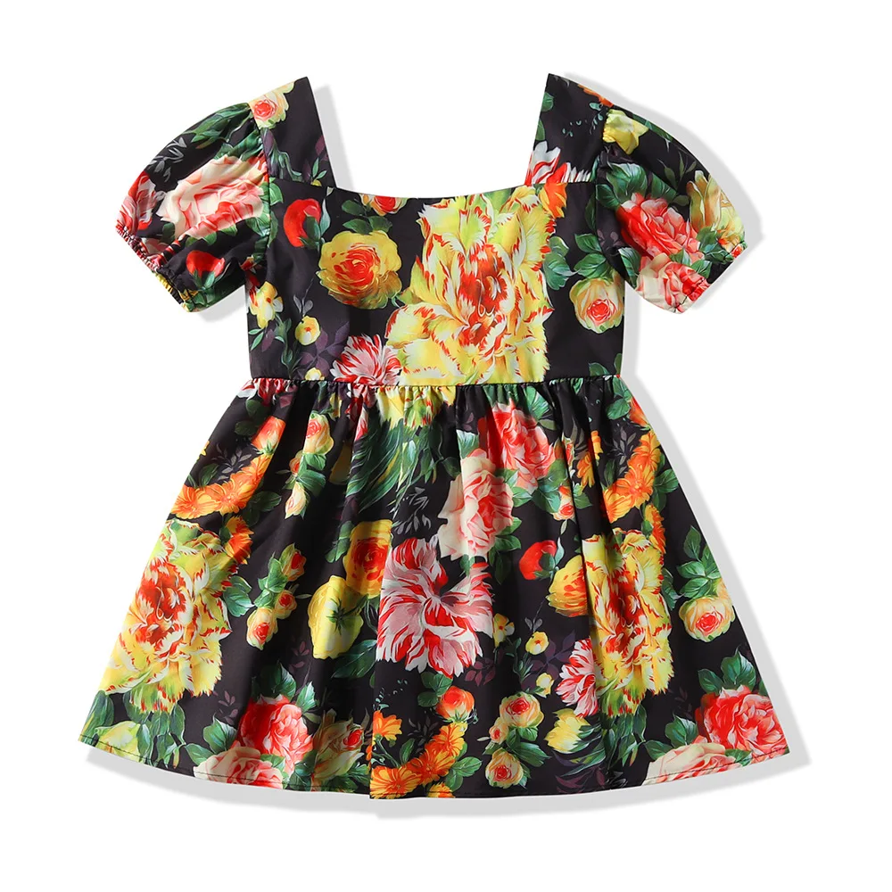 

2021 child summer dress girls summer clothes toddler girls clothes summer flower puff sleeve baby girls' dresses