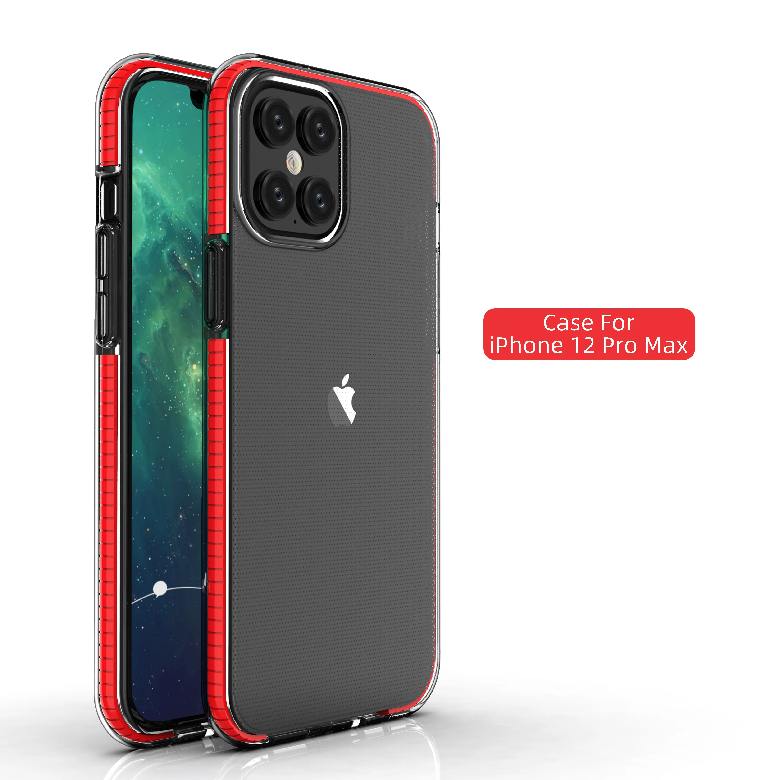 

LeYi Transparent TPU+TPE Clear Back Cover Mobile Case For Iphone 12 pro max