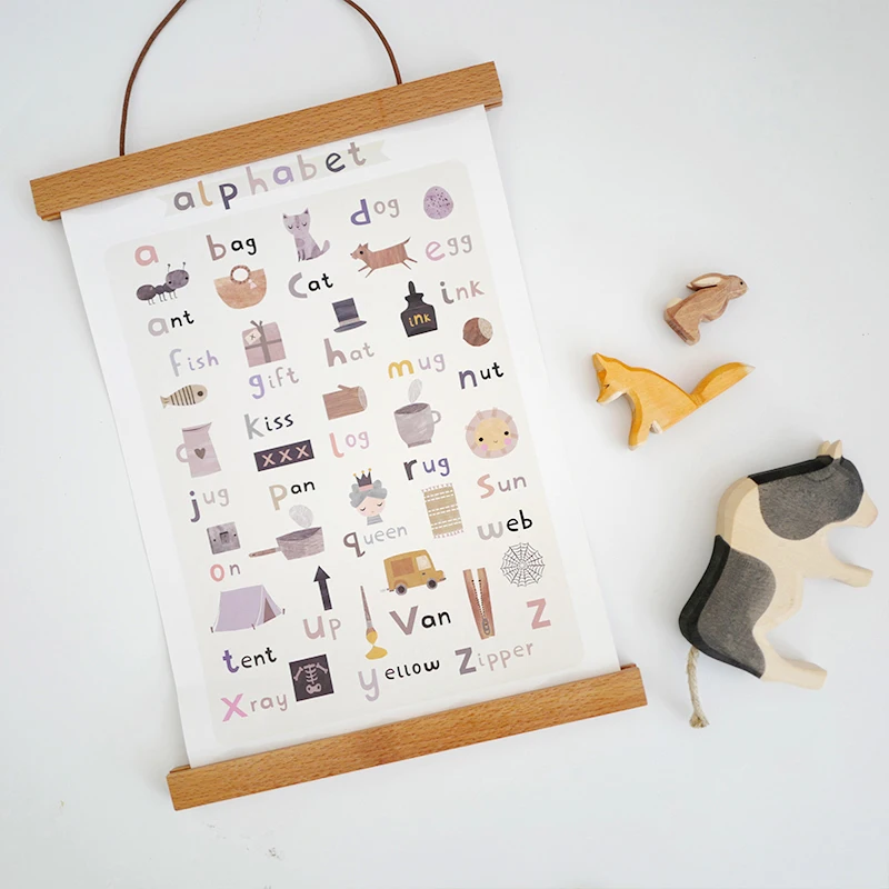 

English Alphabet Kids Room Decoration Painting Hanging Baby Early Education Cognition Painting Photo Background