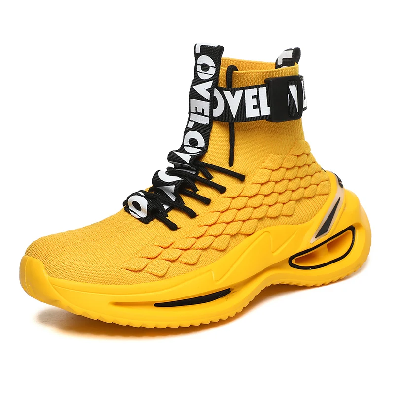 

Men's high top sock shoes men running sneakers anti slip runner shoes