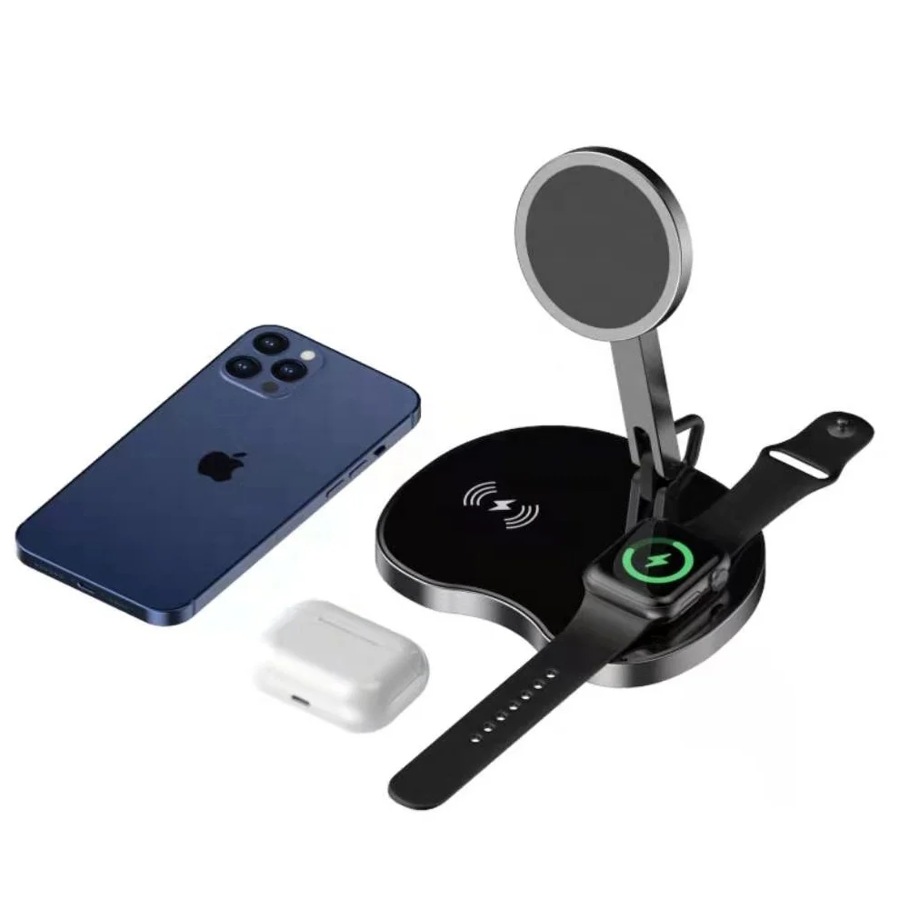 

Magnetic Charger Wireless Charging Phone 15W 3 in 1 Qi Wireless Charger For iphone Mobile Phone Holders Magnet Wirless Chargers