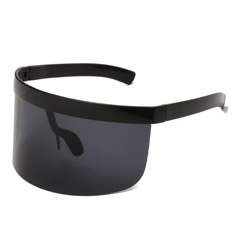 

Ready goods big Colorful glasses one piece lens windproof oversized visor shield unisex sunglasses, Gold