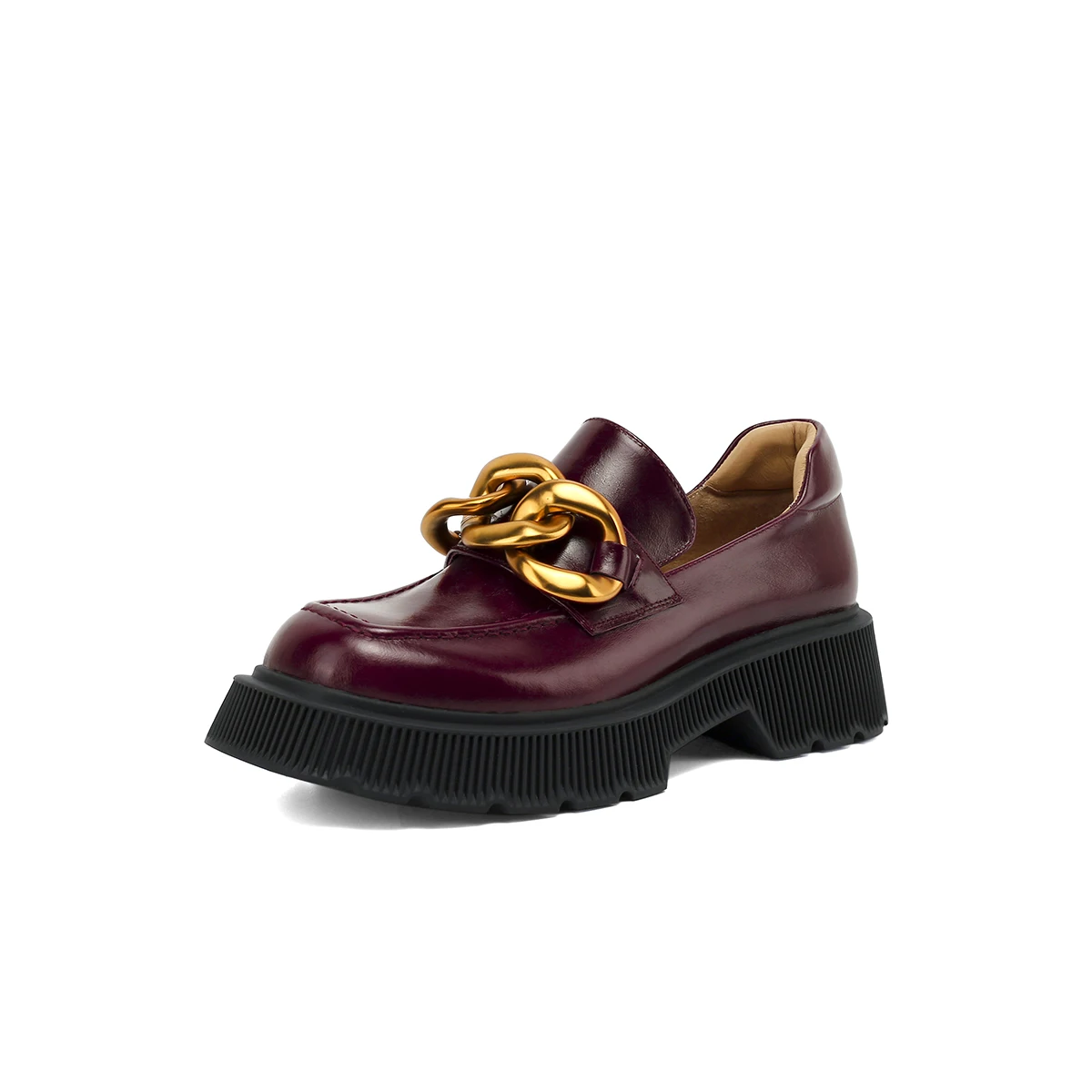 

Wholesale high - grade handmade deep - mouth loafers leather women's shoes