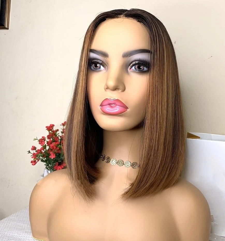 

Qingdao Supplier Wholesale 100% Human Hair Short Ombre Bob Lace Front Wig