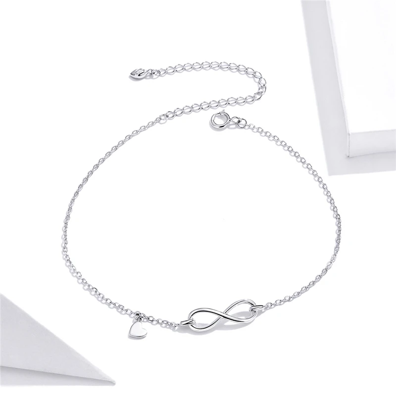 

Infinite Chain Foot Jewelry Women Anti-allergy 925 Silver Anklet