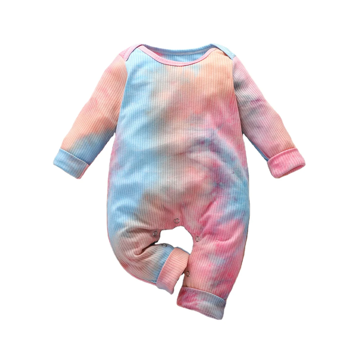 

Autumn Boutique Infant Toddler Boys Girls Clothes Ribbed Cotton Jumpsuit Tie Dye Baby Rompers, Photo showed and customized color