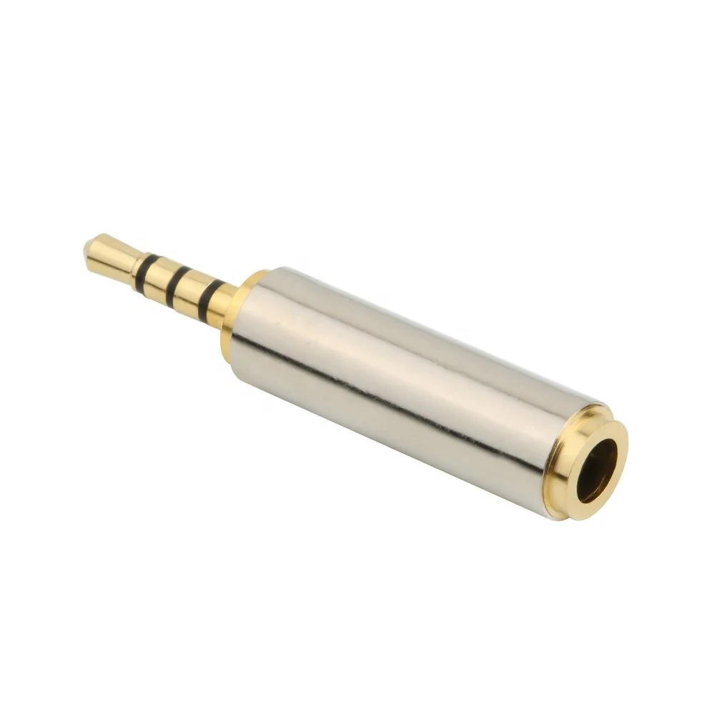 

Gold 2.5 mm Male to 3.5 mm Female audio Stereo Adapter Plug Converter Headphone jack