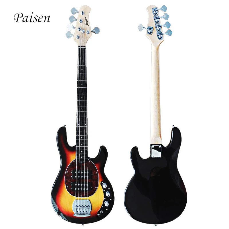 

paisen bajo electrico de 5 cuerdas cheap factory price 34 inch Basswood Wood mini elektrik electric 5 string bass guitar