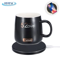 

New Smartwireless charging warm Mug thermostat cup 55 degree heating coaster creative mobile phone wireless charger