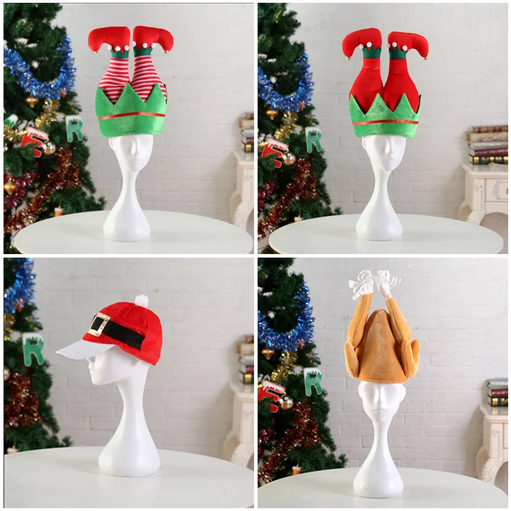 Wholesale Christmas Supplies Funny Novelty Santa Hat Crazy Christmas Hat for Christmas Accessories Party
