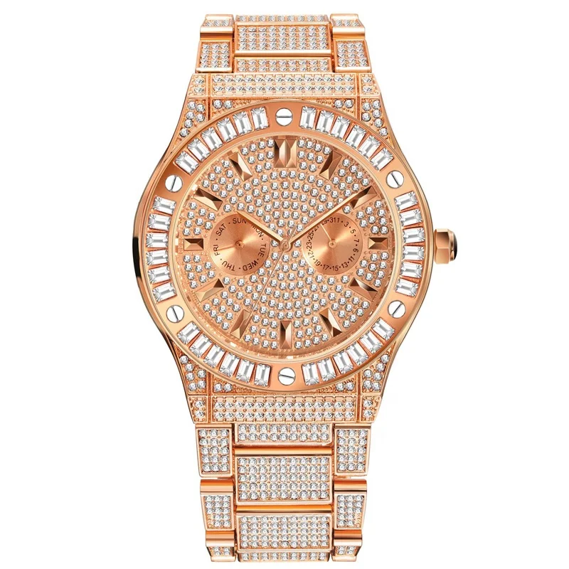 

RTS Brand Rose Gold New Classic Big Dial Face Calendar Custom Logo Watches
