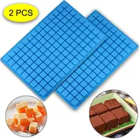 

(2 PCS)126 Cavity Square Silicone Mold/Mini Candy Molds for Chocolate Gummy Ice Cube Jelly Truffles (11.53"x7.63"x0.47")