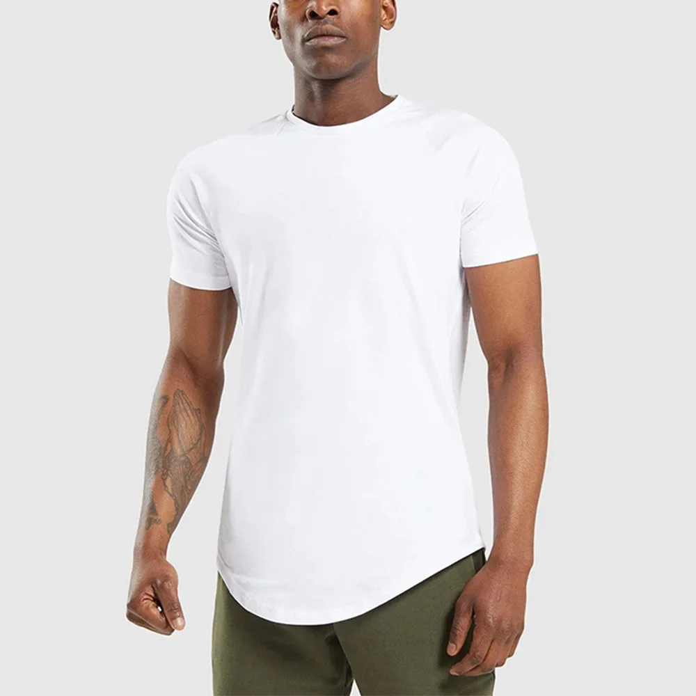 

Custom men's muscle sports fitness short-sleeved cotton T-shirt sportswear custom