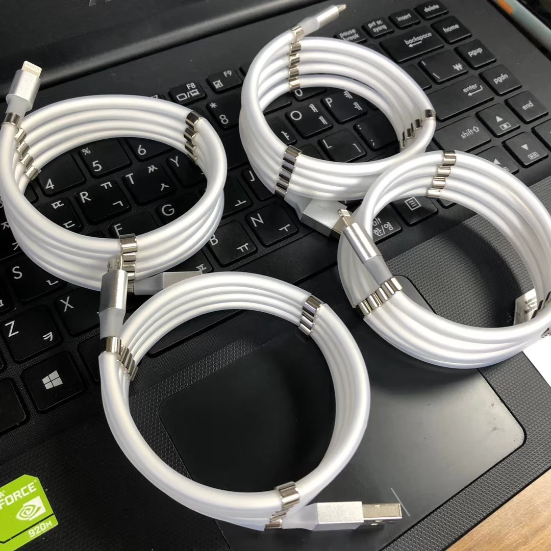 Supercalla USB type C CABLE Self-Wrapping Portable Easy-Coil Charging supercalla Cable with strong Magnetic for mobile phone - ANKUX.COM