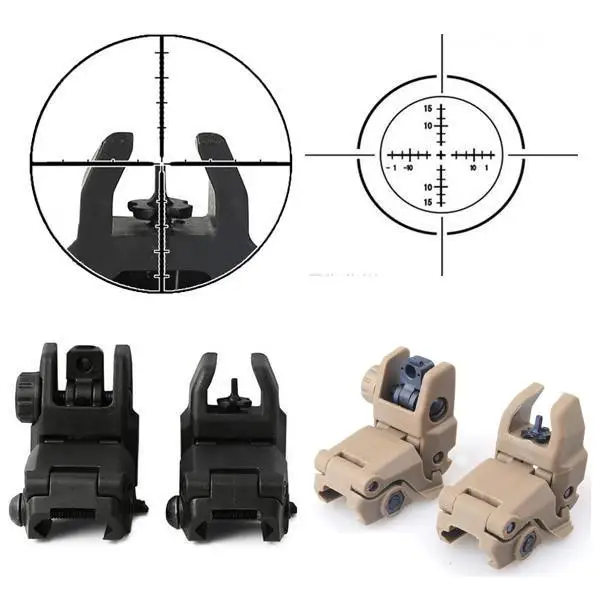 

MAGORUI Tactical Folding Front Rear Sight Flip Up Back up Sights Folding Sight Set Hunting Accessories, Black