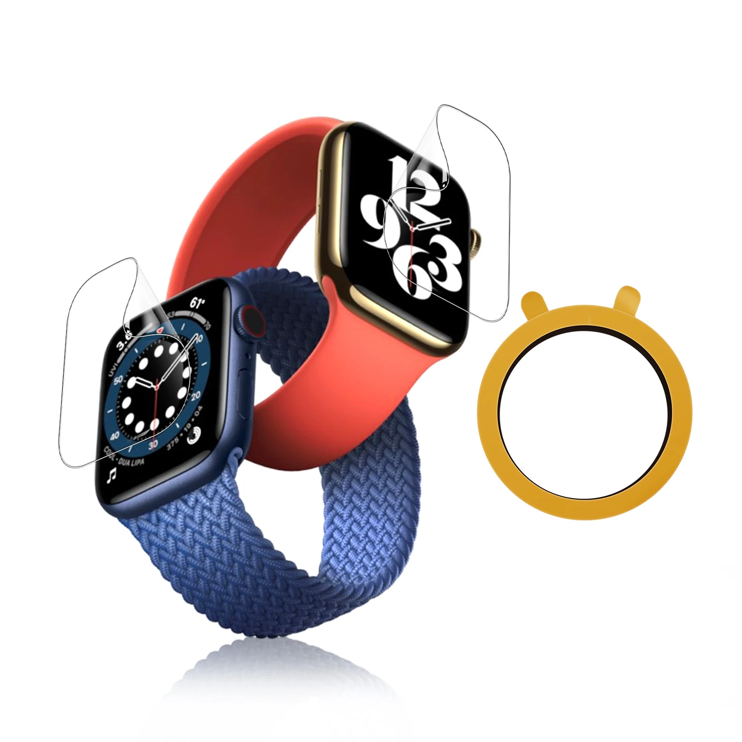 

Easy Install 9H Smart Watch High Clear Tempered Glass Screen Protector for Apple Watch Series 1 2 3 4 5 6 7 Film, Transparency 99% color