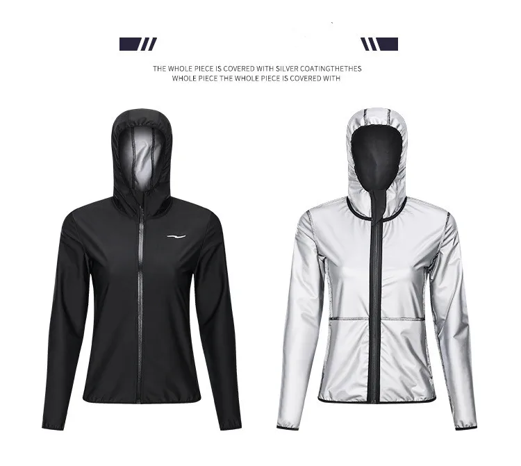 

Sauna Suit For Mens Sweat Sauna Jacket Sweat Clothes Gym Workout Zipper Hoodie Weight Loss Gym Exercise for Men and Women sports, Black