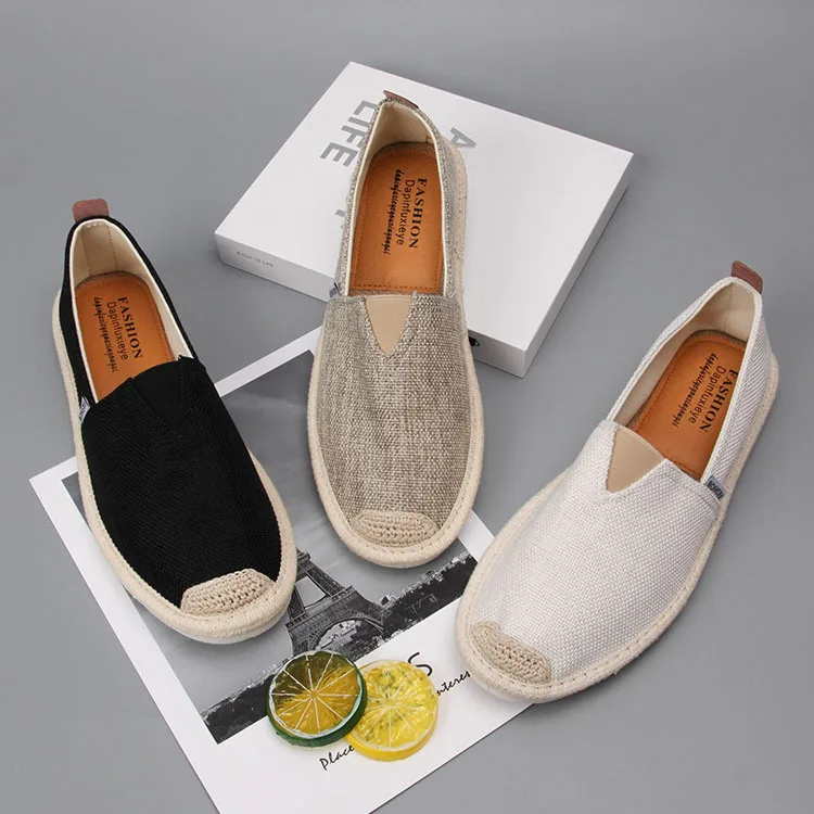 

Spring Straw Bottom Lazy Breathable Hemp Concise Light Soft Casual Canvas Shoes