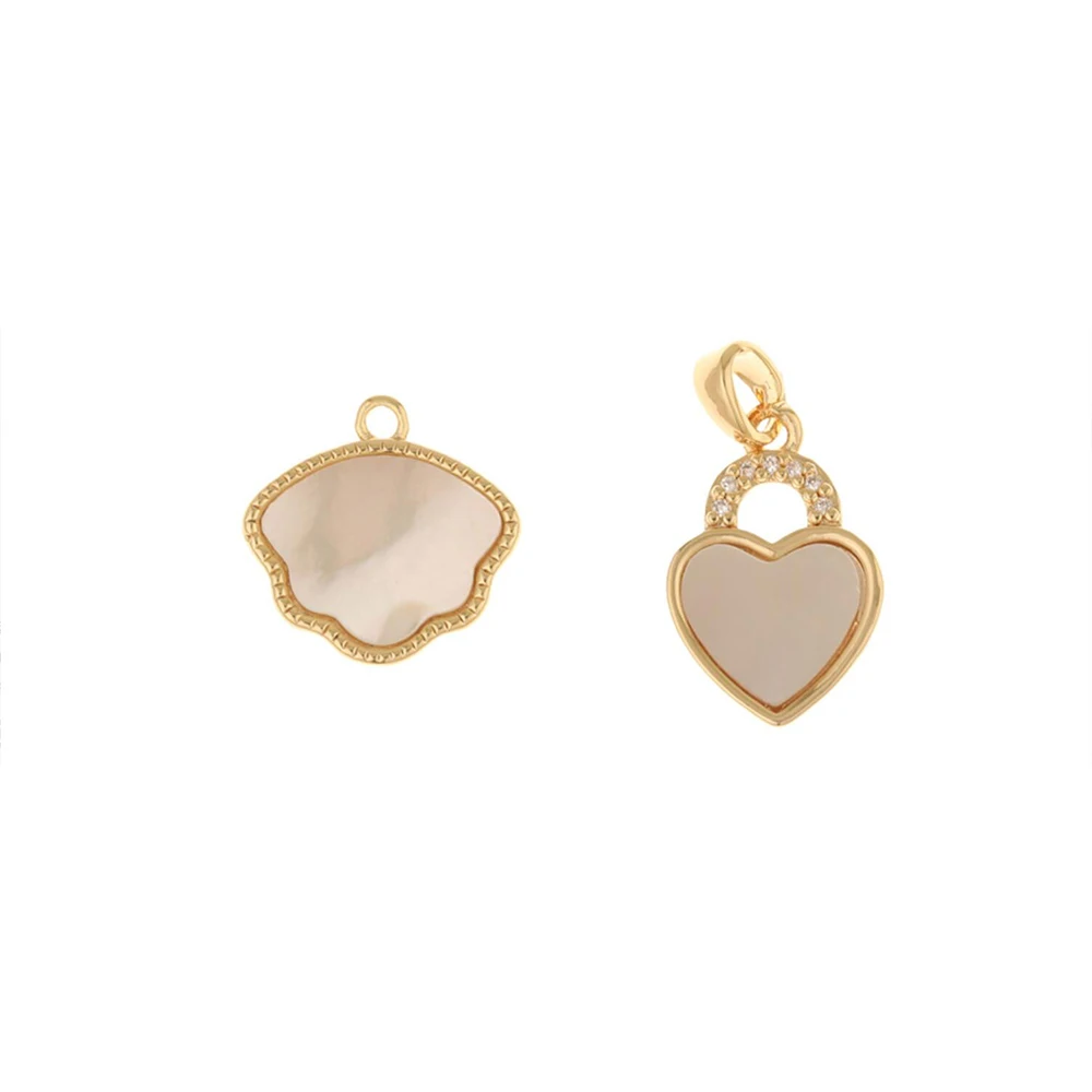 

Jewelry Accessories Cordial Design 20Pcs Natural Shell Charms For Necklace DIY Pendant Genuine Gold Plating Jewelry Findings &