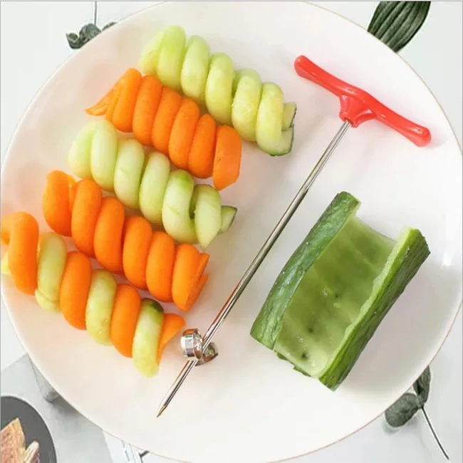 

Hot selling Creative Simple Vegetable Spiral Cutter Stainless Steel Manual Potato French Fry Cutter
