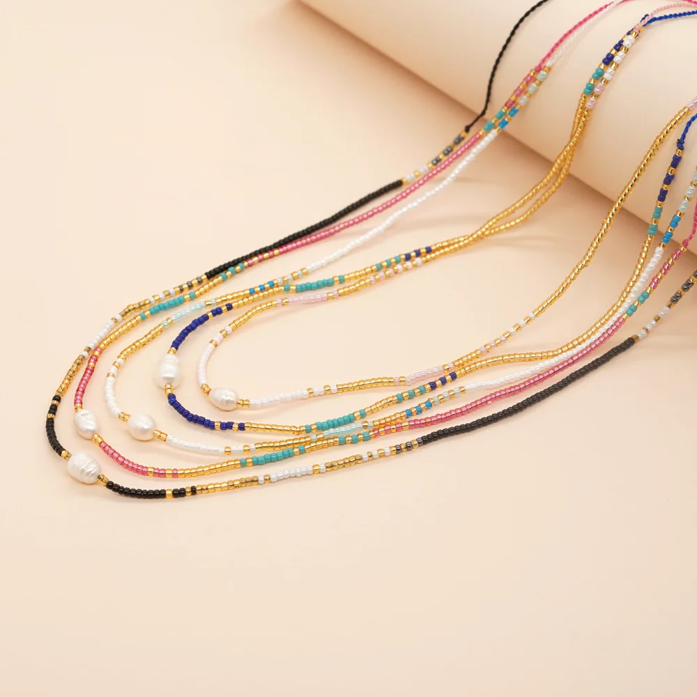 

Go2boho Bohemian Summer Handmade Colorful Beaded Necklace Pearl Women Choker Accessories Fashion Jewelry Miyuki Bead Necklace