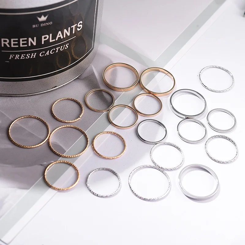 

1 10 PCS New Fashion Jewelry Lightning Waves Finger Ring Set Gift For Women Girl