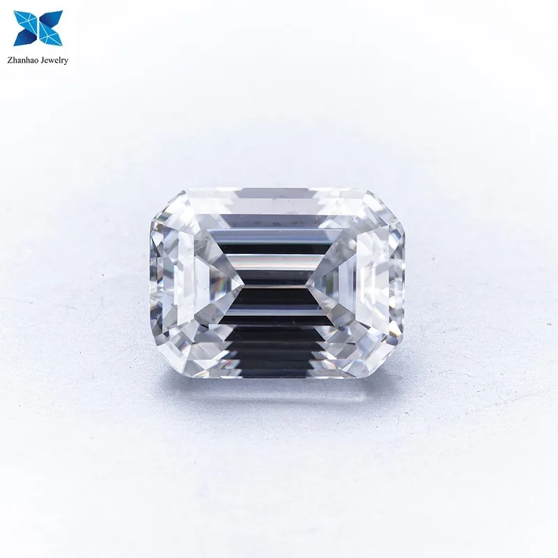 

Zhanhao Jewelry top-selling synthetic moissanite super white D color emerald cut 1.0ct moissanite
