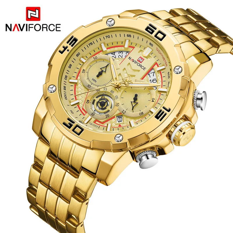 

NAVIFORCE Men Watch Business Quartz Sport Chronograph Top Luxury Brand Fashion Casual 3ATM Waterproof Blue Date Analog Timepiece