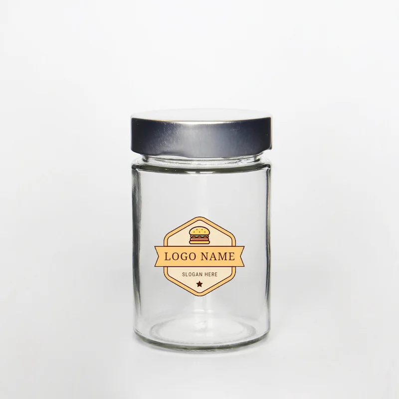 

Clear Glass Jelly Jars 314ml Food Grade Glass Jar Straight Side 8oz Empt Glass Bottle With black twist off