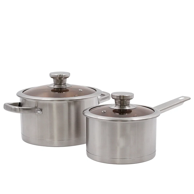 Durable kitchen ware with glass lid 16cm cooking pot 24cm big pan aluminum cookware sets