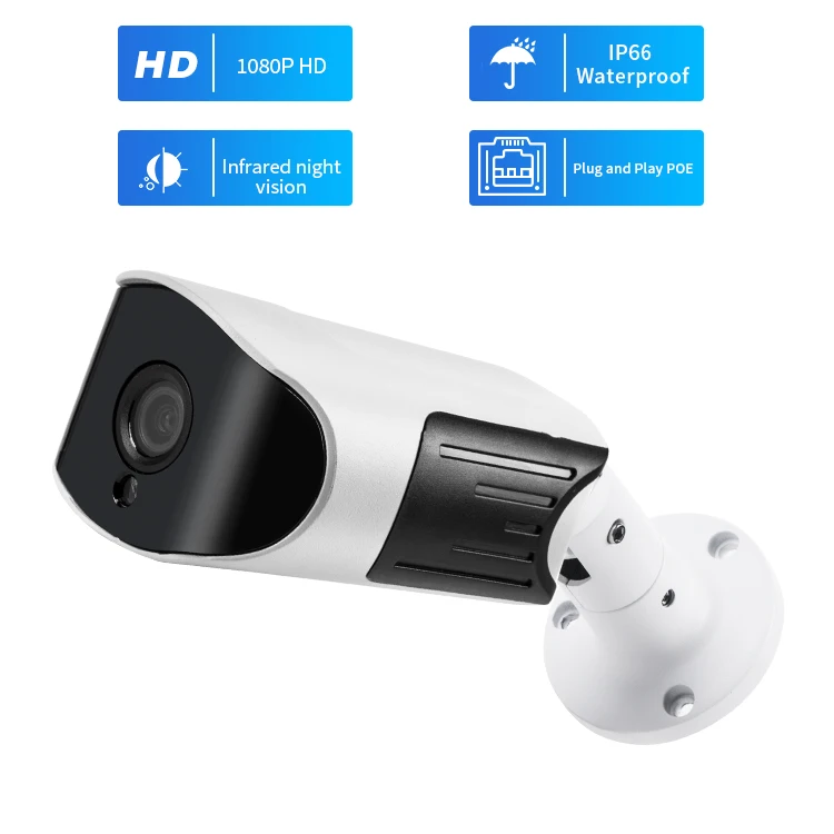 
Night Vision 4CH CCTV 1080P Security Surveillance System Diy POE IP67 Waterproof IP Reverse Camera NVR Kit 