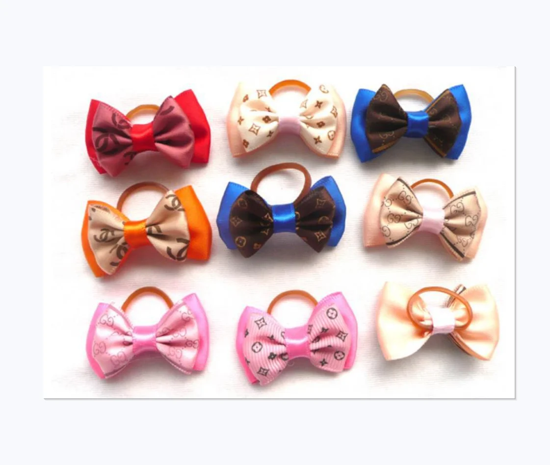 

Cat and dog accessories manufacturers high quality double bow pet hairpin dog hair circle wholesale
